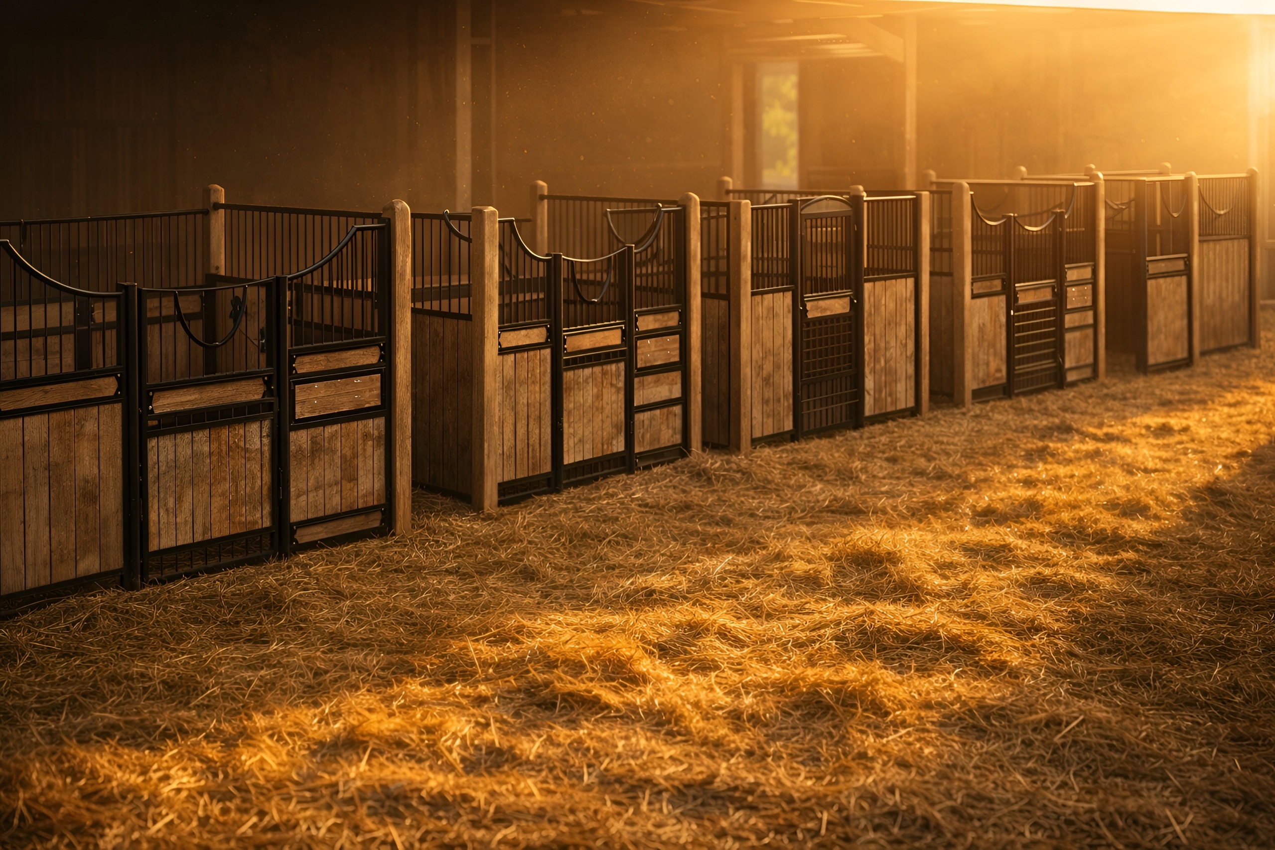 Media 1 for listing Modular Horse stall Stable System – Rustic Wood & Metal (Game Ready)