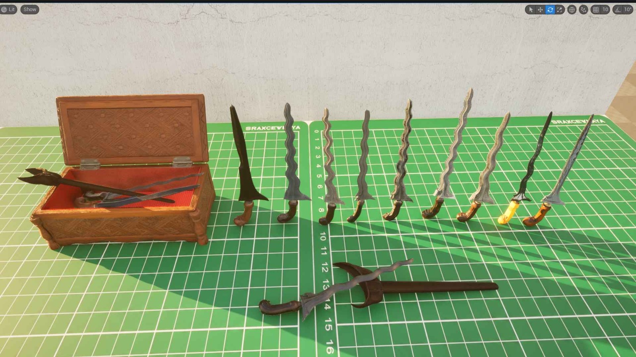 Media 1 for listing Indonesian Keris Collection Vol.1 - 10 Static 3D Dagger Models