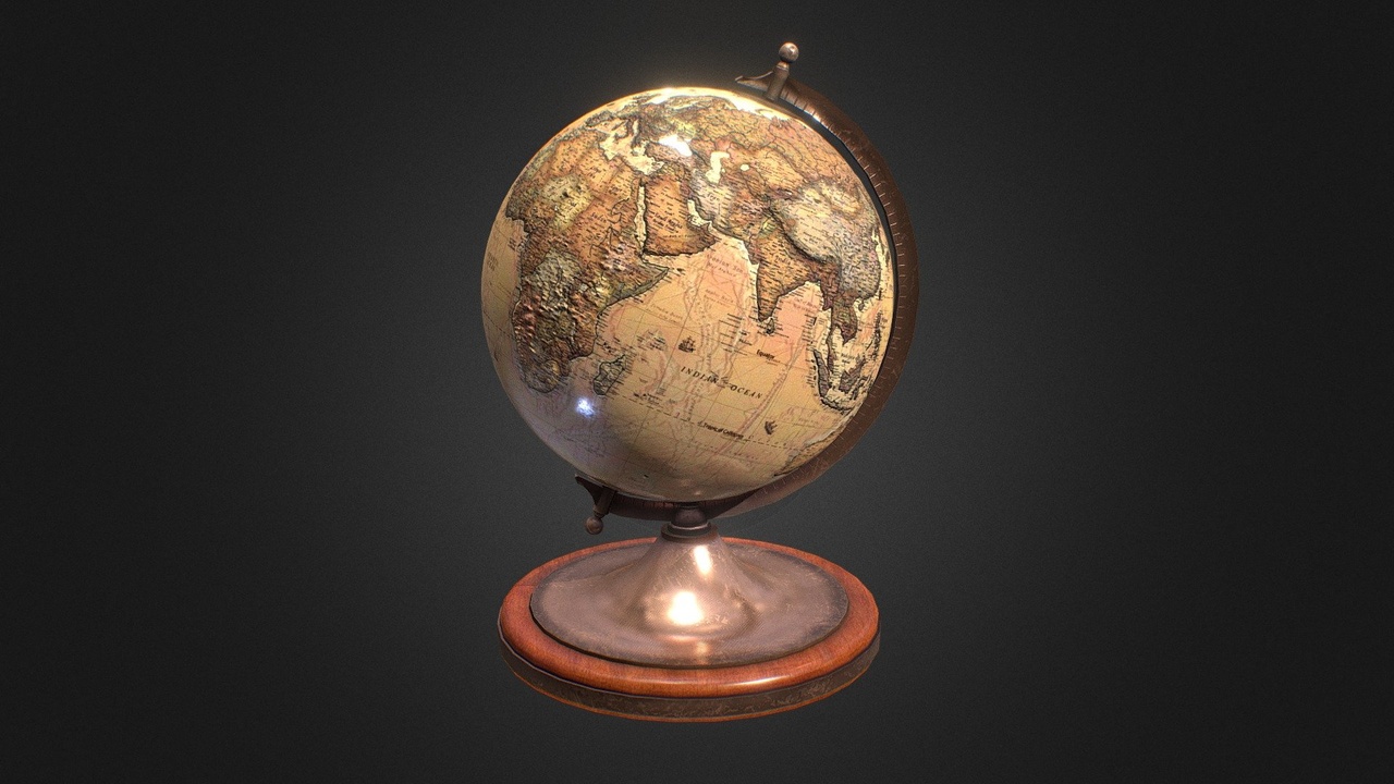 Media 1 for listing Antique Globe (Animated;Rotating)