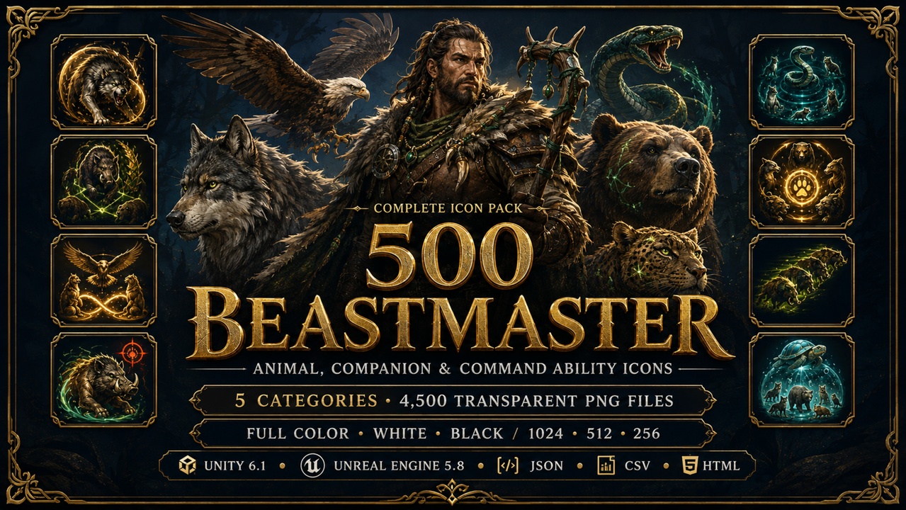 Media 1 for listing 500 Beastmaster & Tamer Animal, Companion & Command Ability Icons