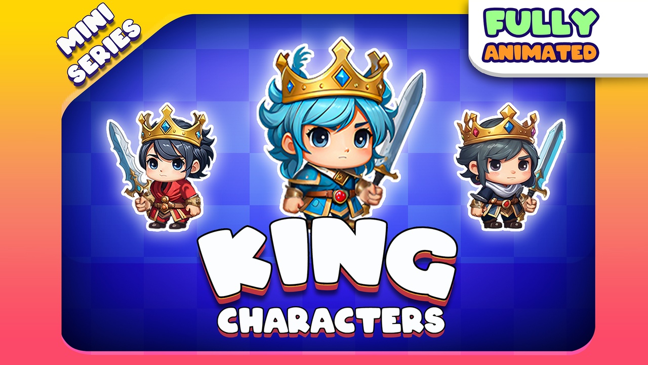 Media 1 for listing Tiny King - 2D Animated Character Mini Series (Spriter)