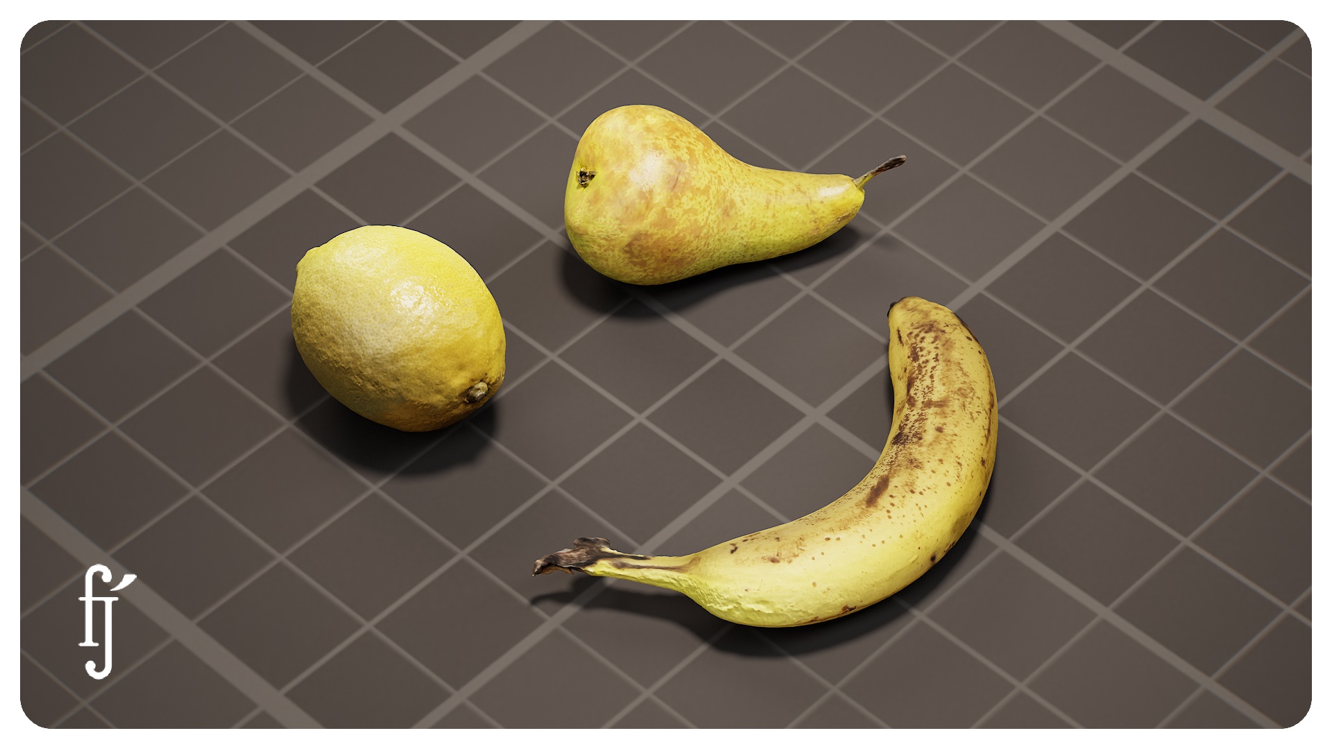 Fruit Asset Pack Banana Pear Lemon Realistic Food Prop | Fab
