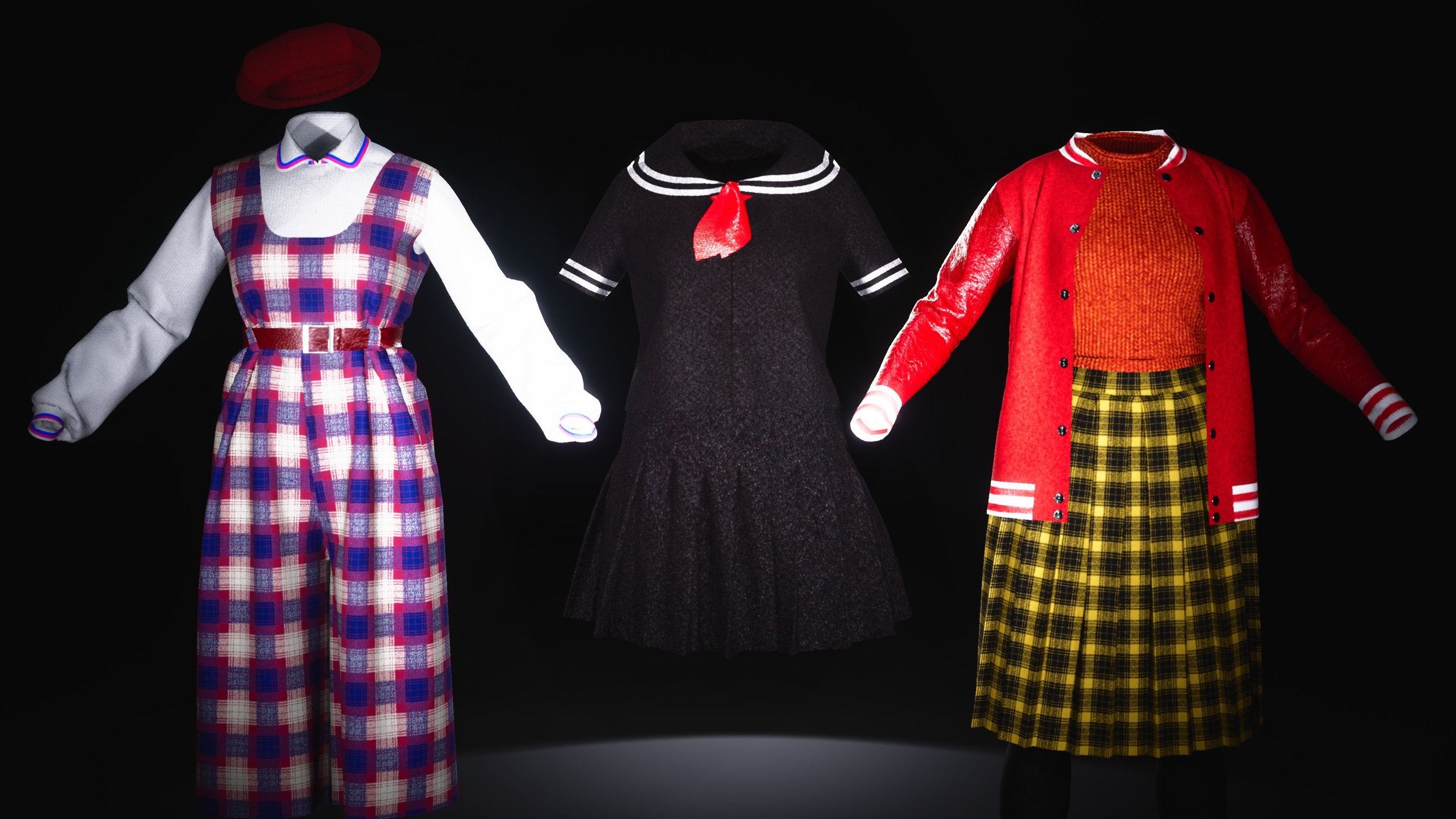Media 1 for listing MetaHuman Japanese 80s Female Outfit Pack