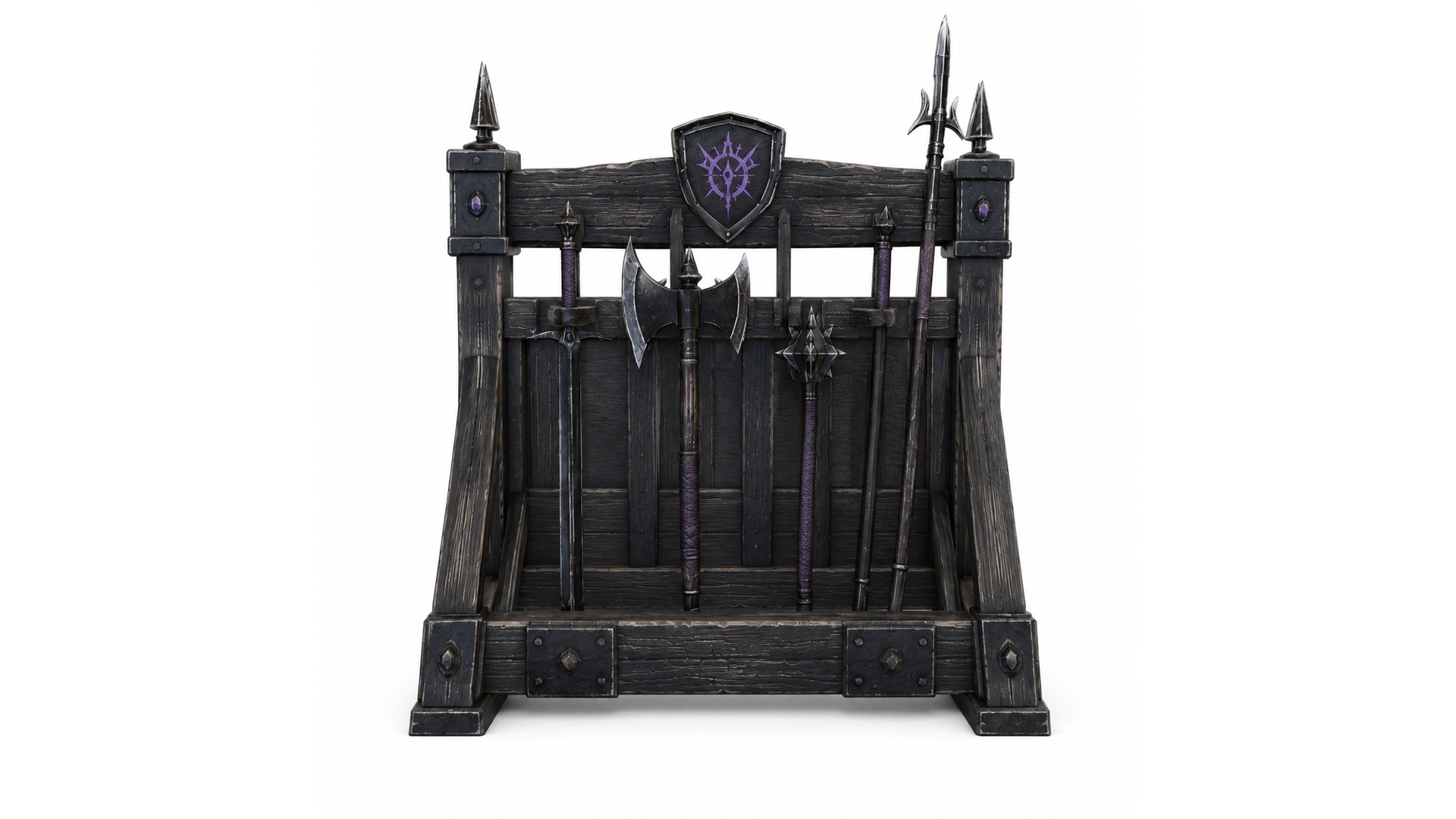 Void Knight Weapon Rack - Dark Fantasy Blacksmith Prop preview