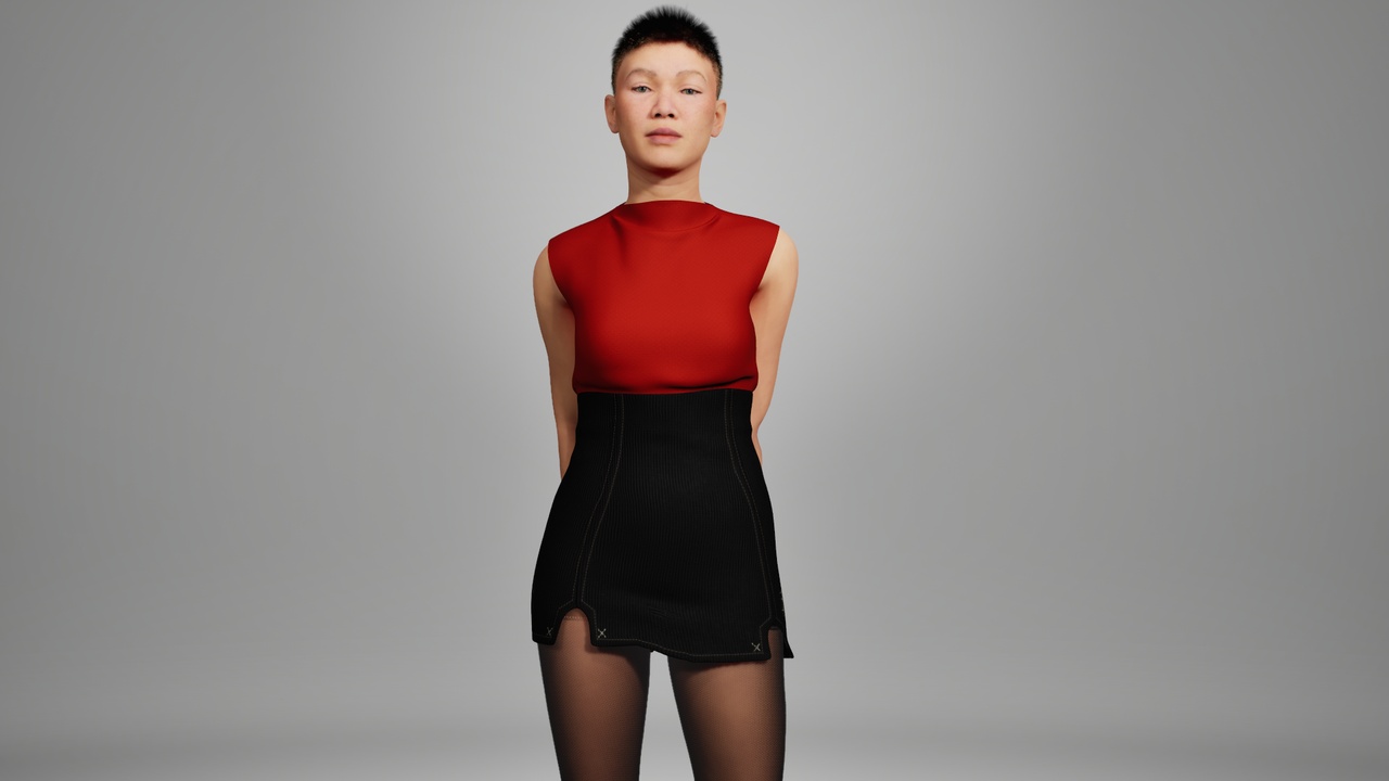 Media 1 for listing Mini Skirt & Sleeveless Blouse [Parametric Clothing]
