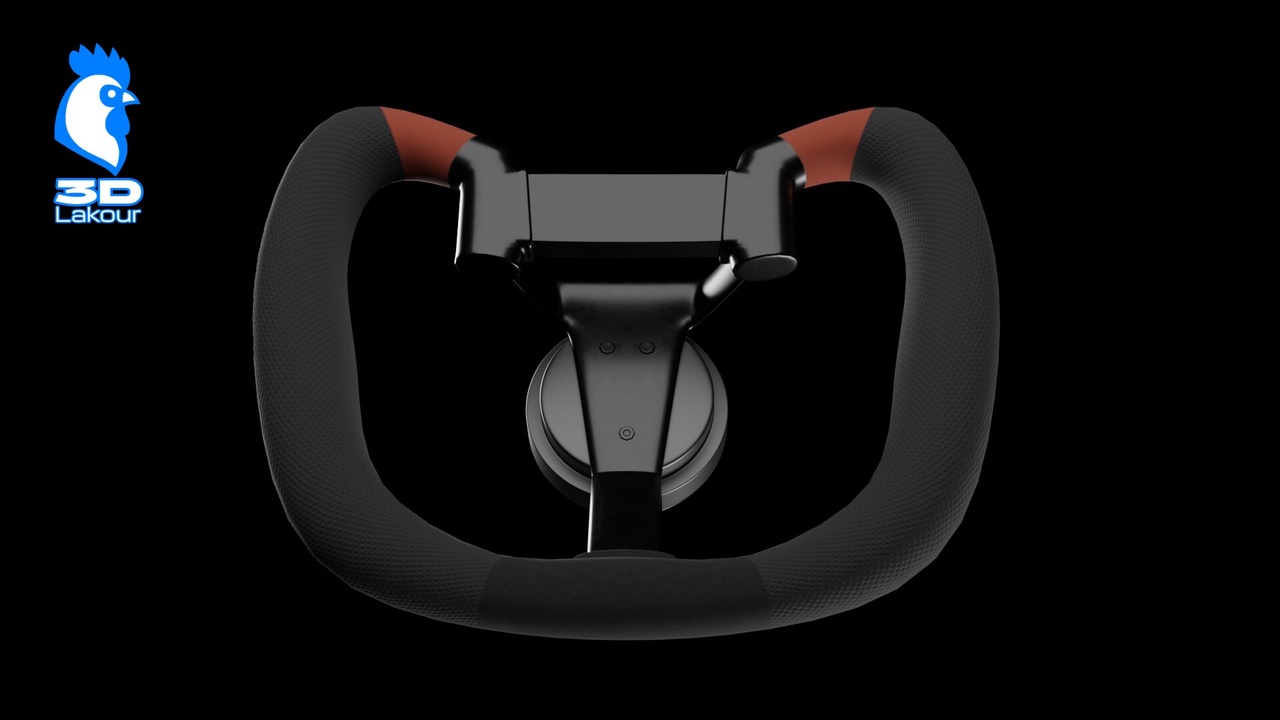 Media 1 for listing Steering Wheel | Modern Sport Yoke | Minimalist Automotive 3D Asset (Sim Ready)