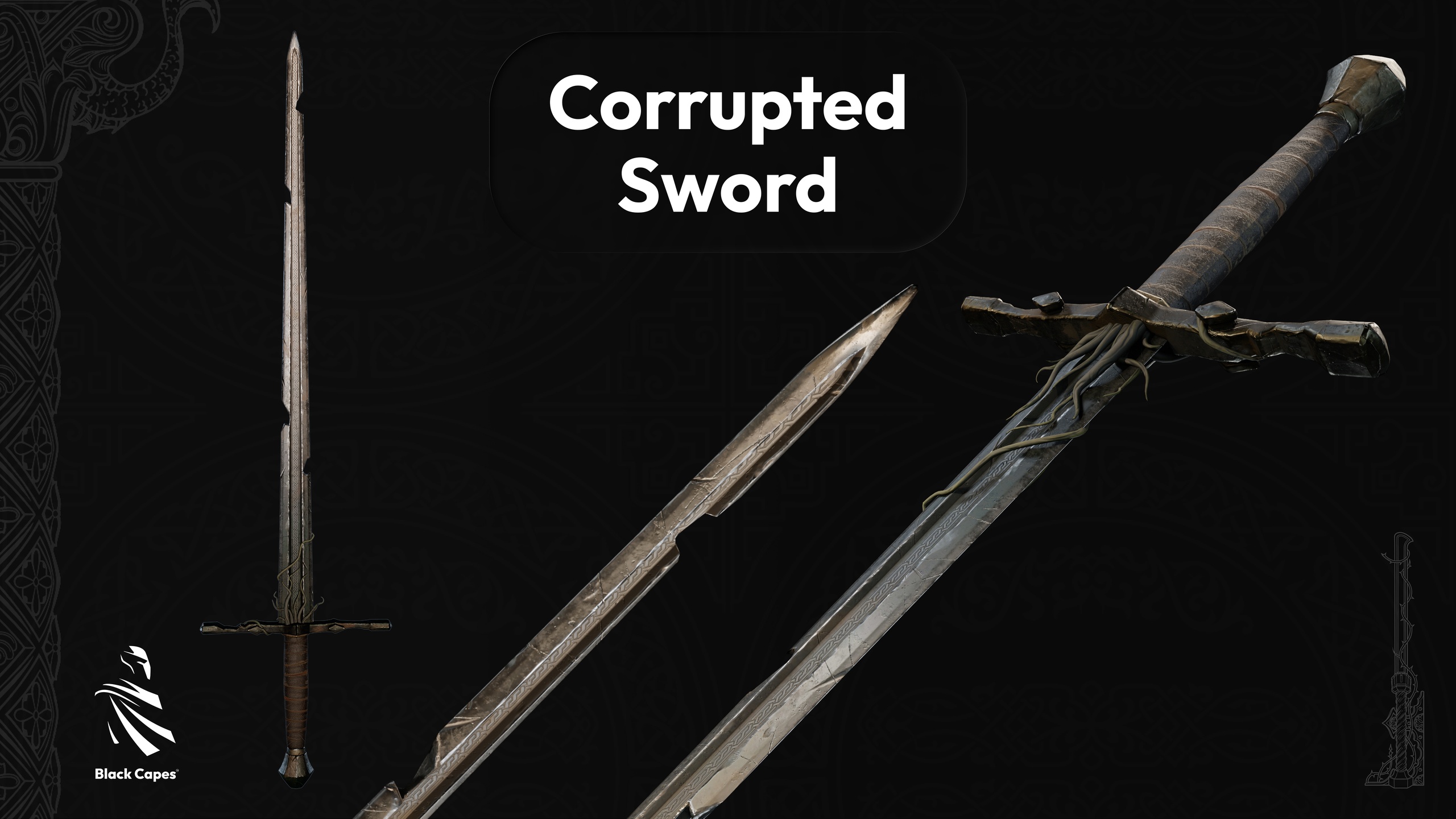 Media 1 for listing Medieval Weapons / 9 Game Ready Dark Fantasy 3D Models
