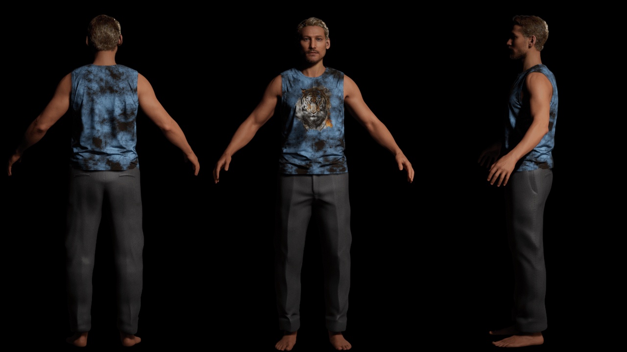 Media 1 for listing Realistic Unisex Muscle Tank - Metahuman Compatible
