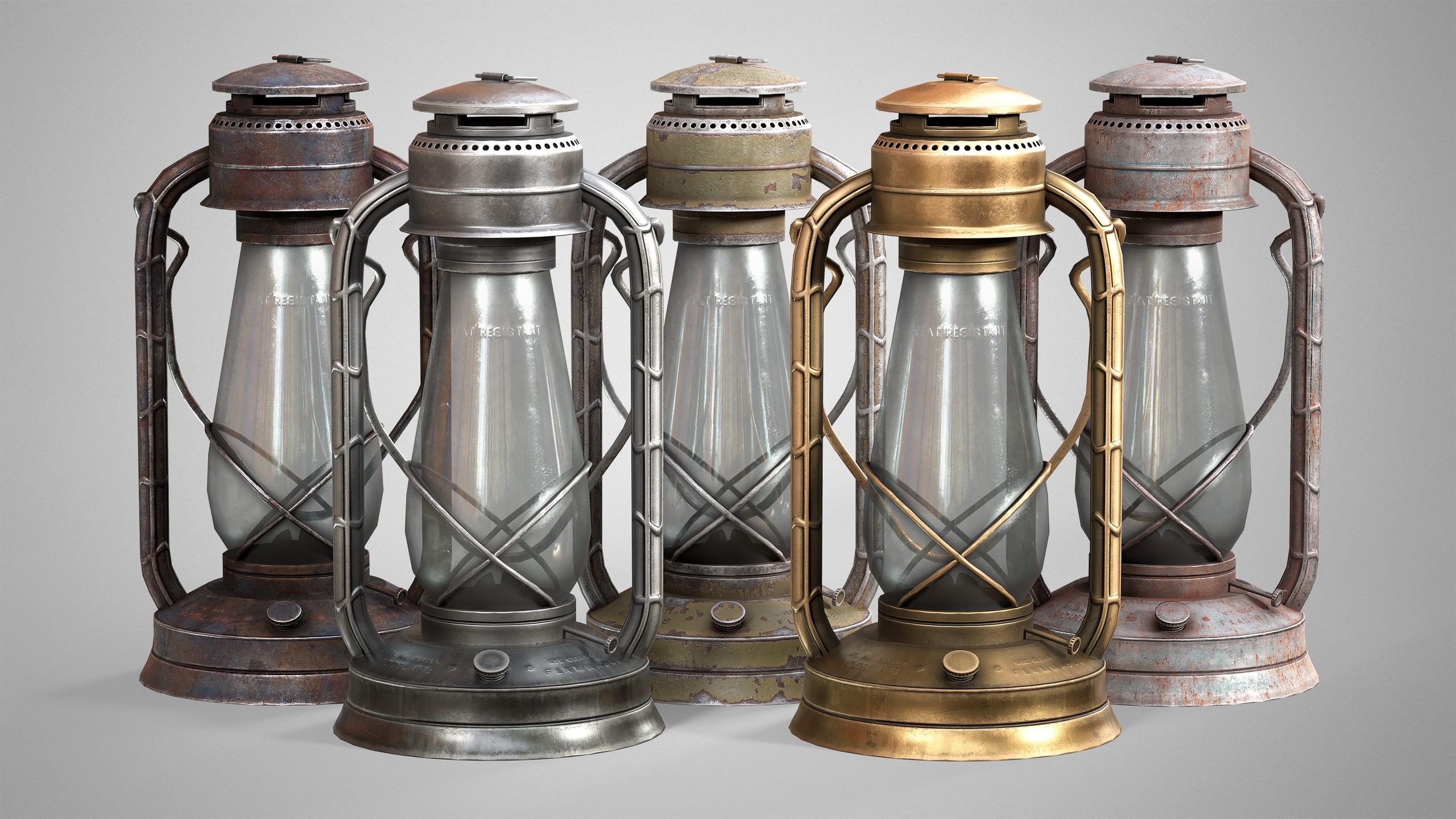 Media 1 for listing Vintage Oil Lamp - Old Kerosene Gas Lantern - 5 Colors