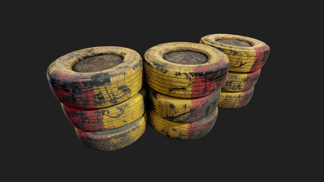 Media 1 for listing Urban Race Track Tires Rubber Painted
