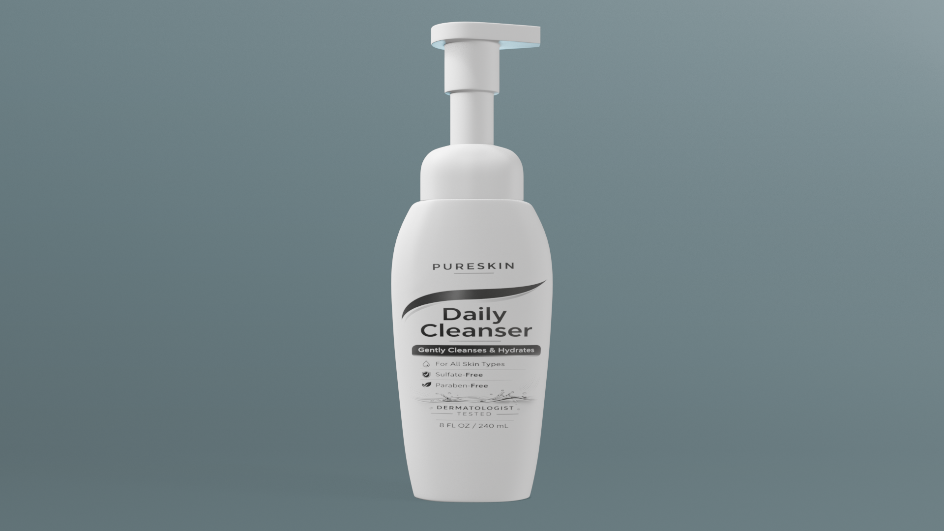 Realistic Cosmetic Pump Bottle - Customizable SkinCare Mockup | Fab