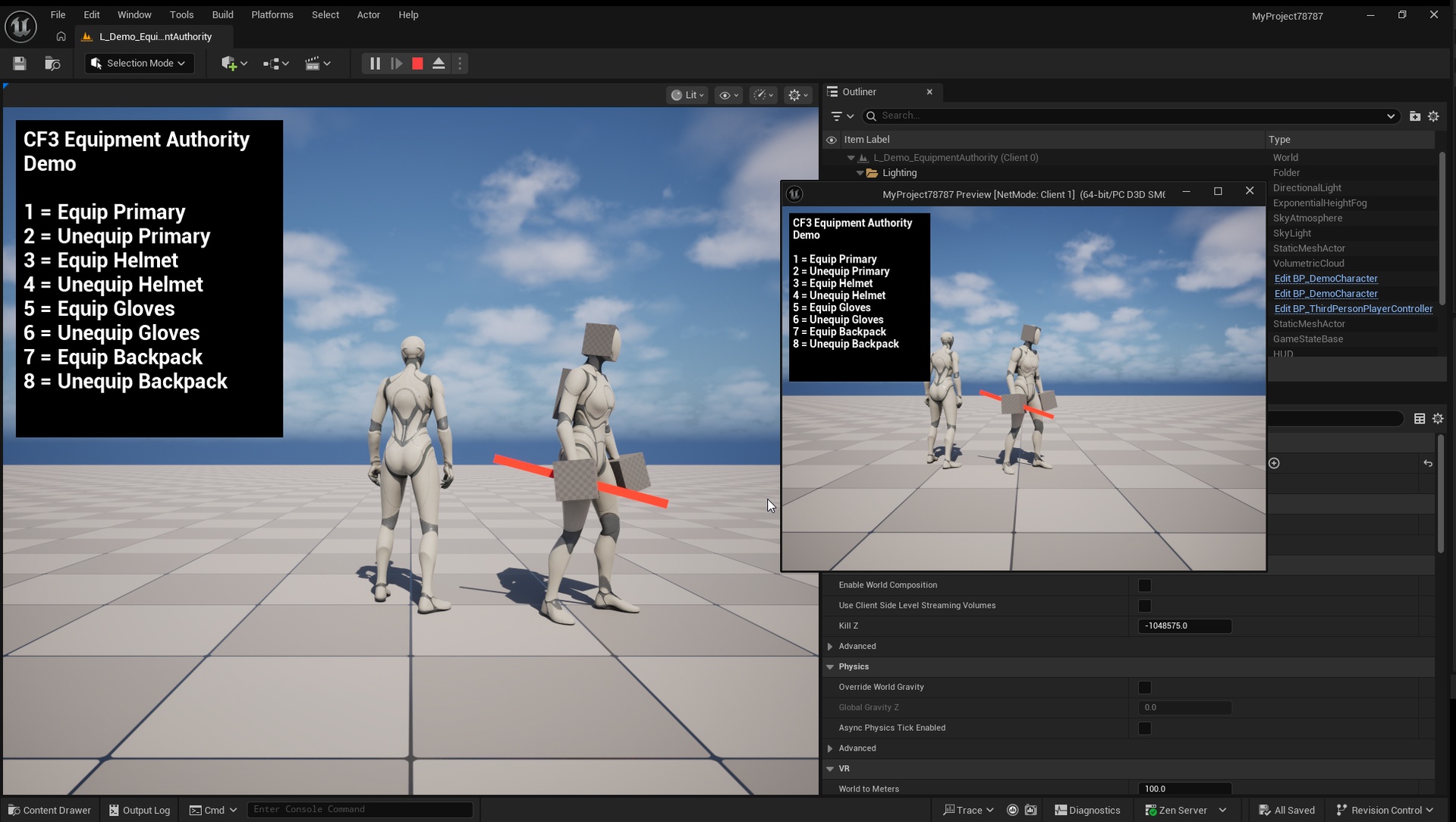 Media 1 for listing UE5 Equipment System for Multiplayer (Replicated, No Desync)