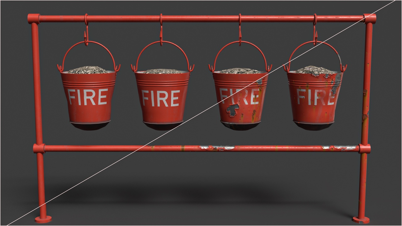 Media 1 for listing Indian FireBuckets (Include GLTF / USD)