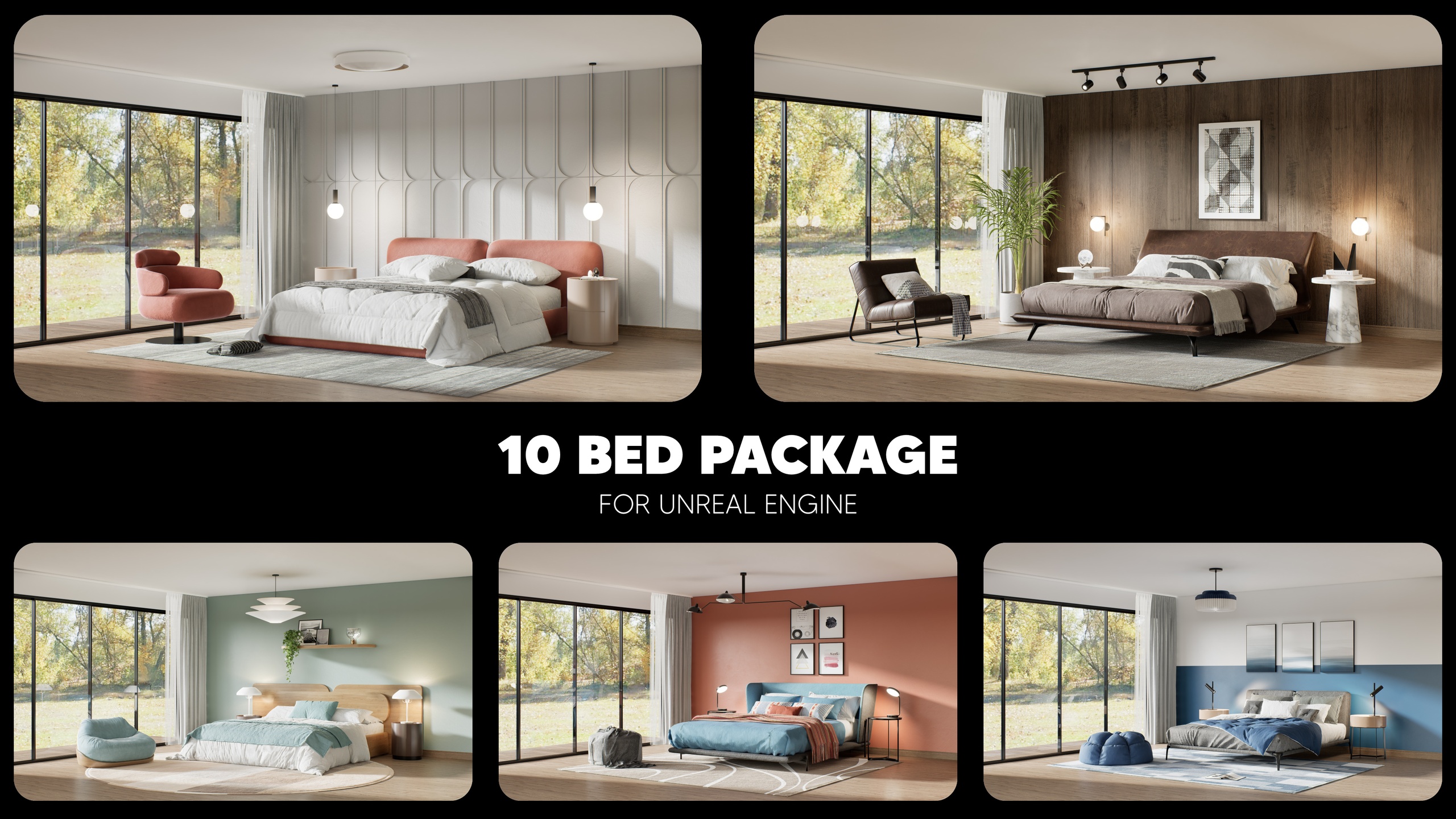 Media 1 for listing Modern Bed Pack – 10 Unique Beds