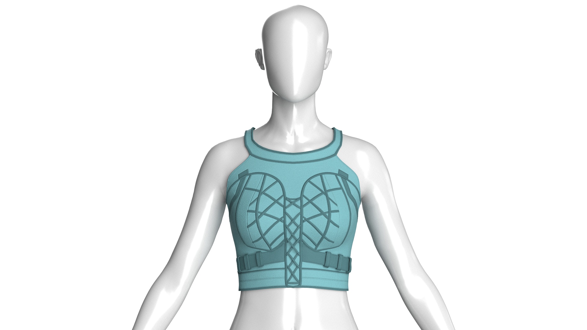 Media 1 for listing Girls Crop Top With Front Criss - Cross Lacing | High Poly