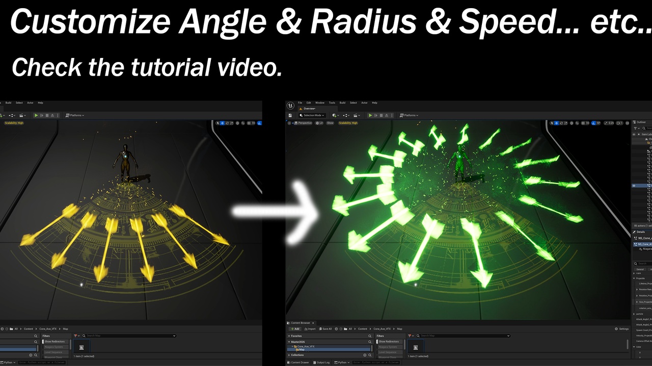 Media 1 for listing Cone AOE VFX. Boss Skill VFX