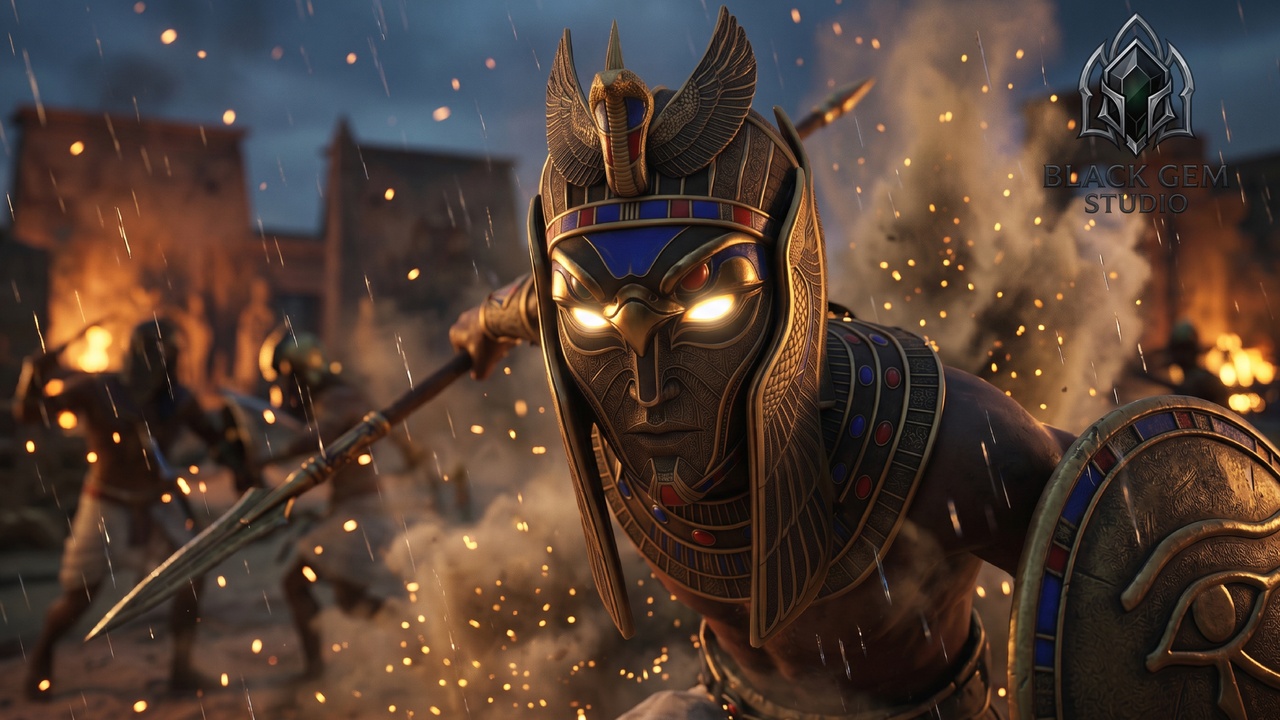 Media 1 for listing Pharaoh Falcon Guardian Helmet for Ancient Egyptian Warriors