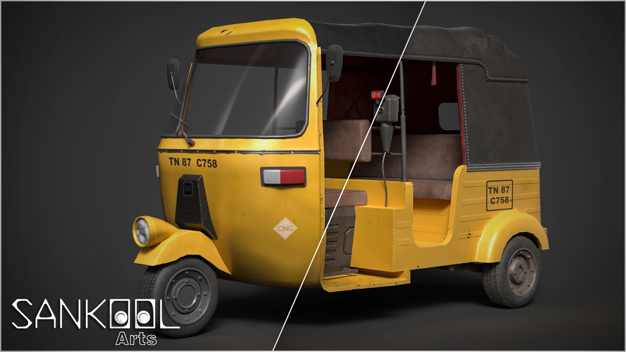 Media 1 for listing TamilNadu Rickshaw (Include GLTF / USD)