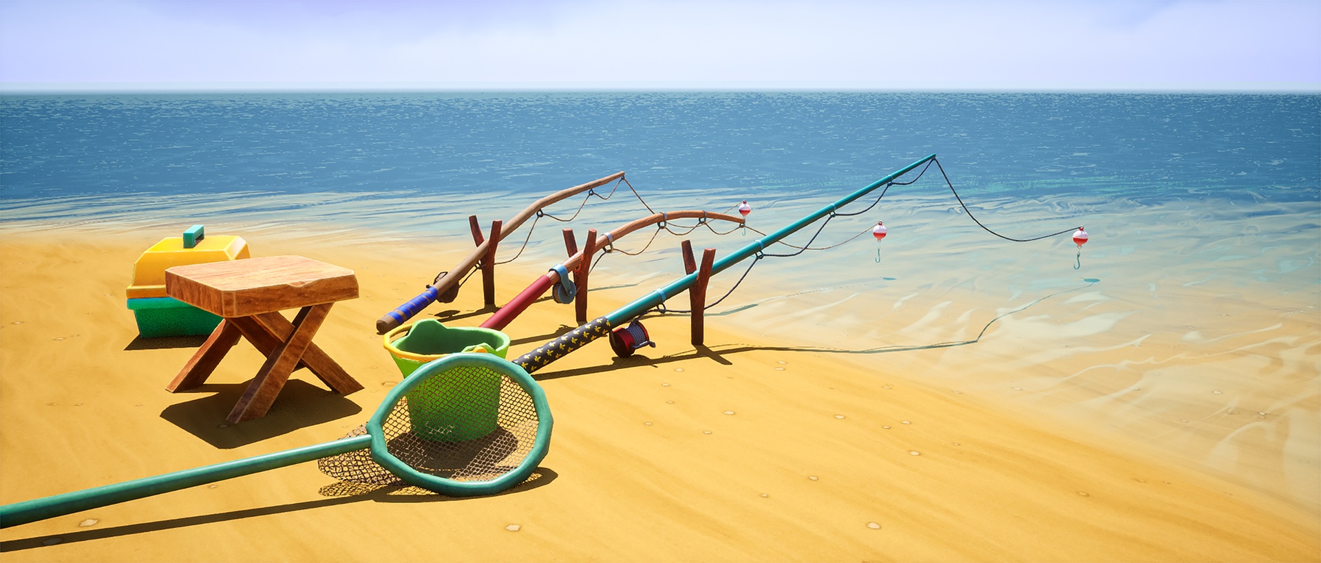 Media 1 for listing Stylized Fishing Pack / Fishing Rods