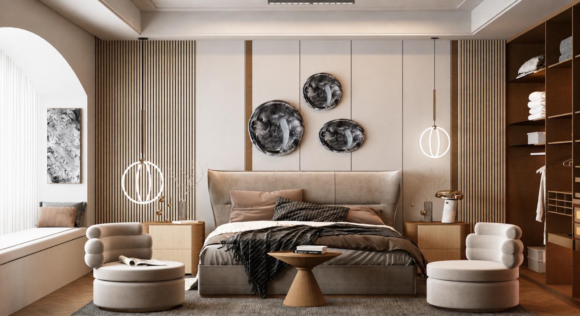 Media 1 for listing Modern Luxury Master Bedroom - Interior Scene & Furniture Set, Optimized PBR