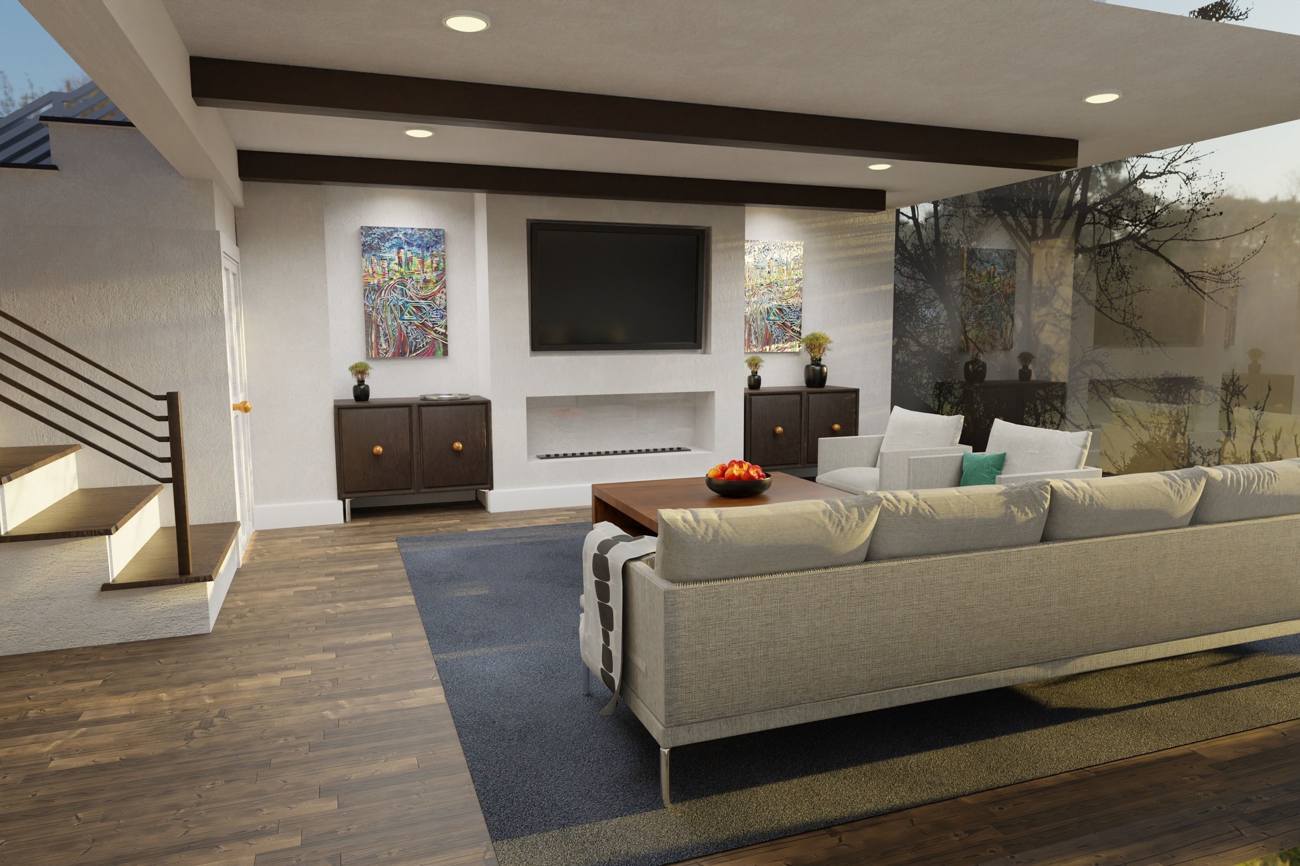 Media 1 for listing Modern Living Room Interior Scene - Architectural 3D Model