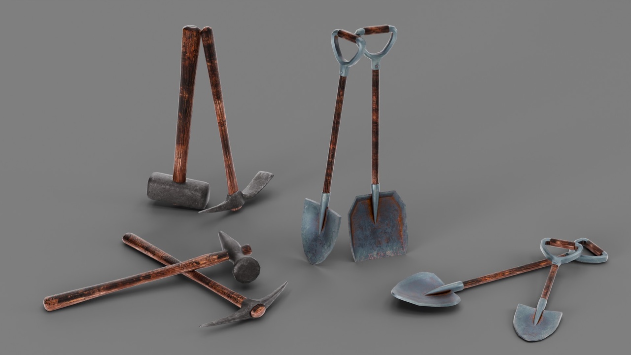 Media 1 for listing Stylized Miner Hand Tools Kit
