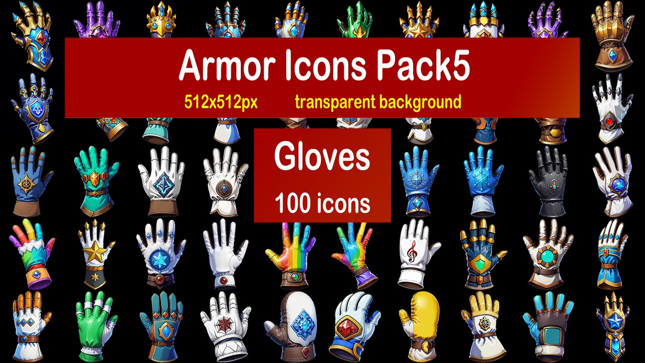 Media 1 for listing Armor Icons Pack5 - Gloves
