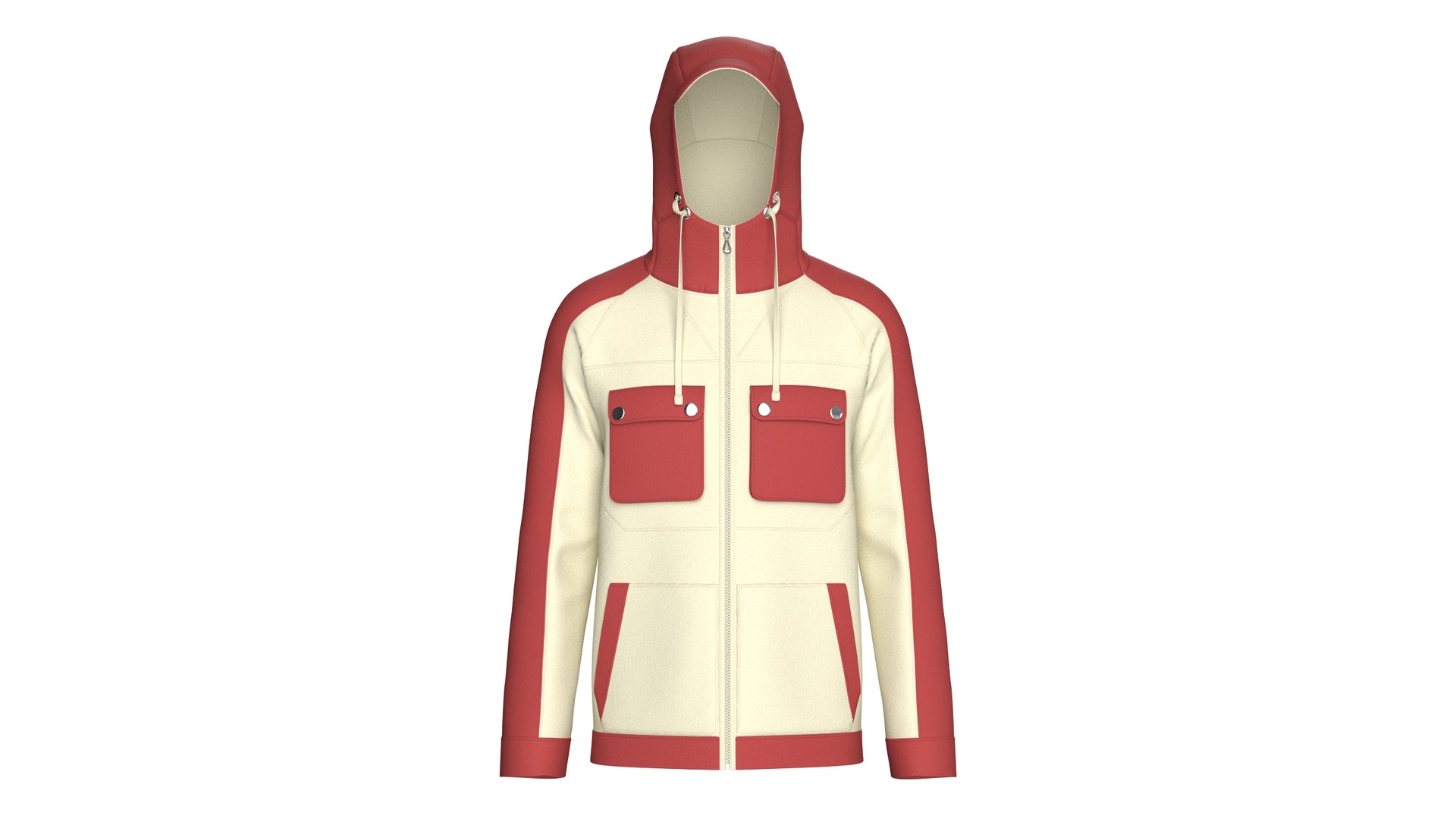 Media 1 for listing Men Color Blocked High - Neck Hooded Jacket | High Poly