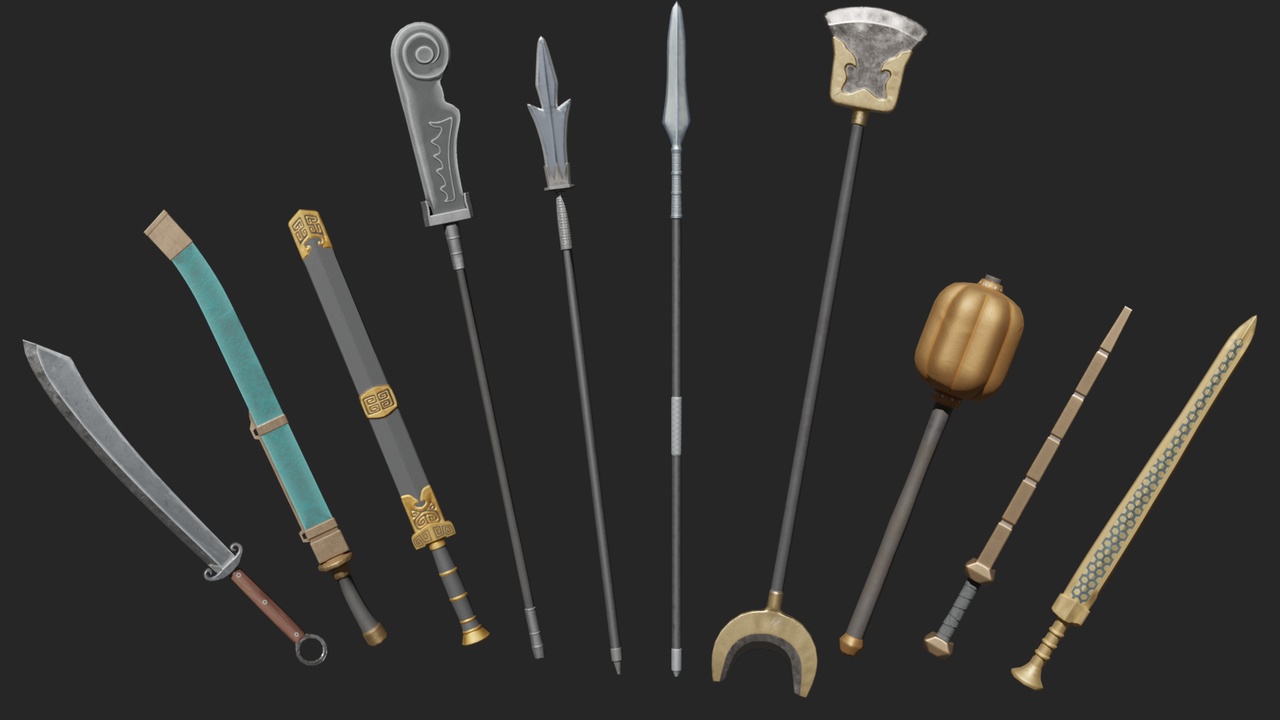 中国古代十种写实冷兵器武器刀枪剑等Chinese Ancient Cold Weapons: Eastern Swords, Long ...