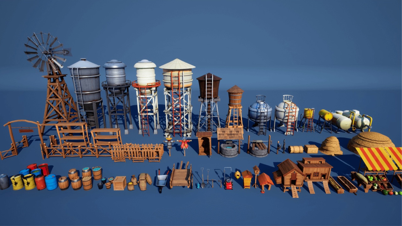 Media 1 for listing Stylized Farm Tools & Props