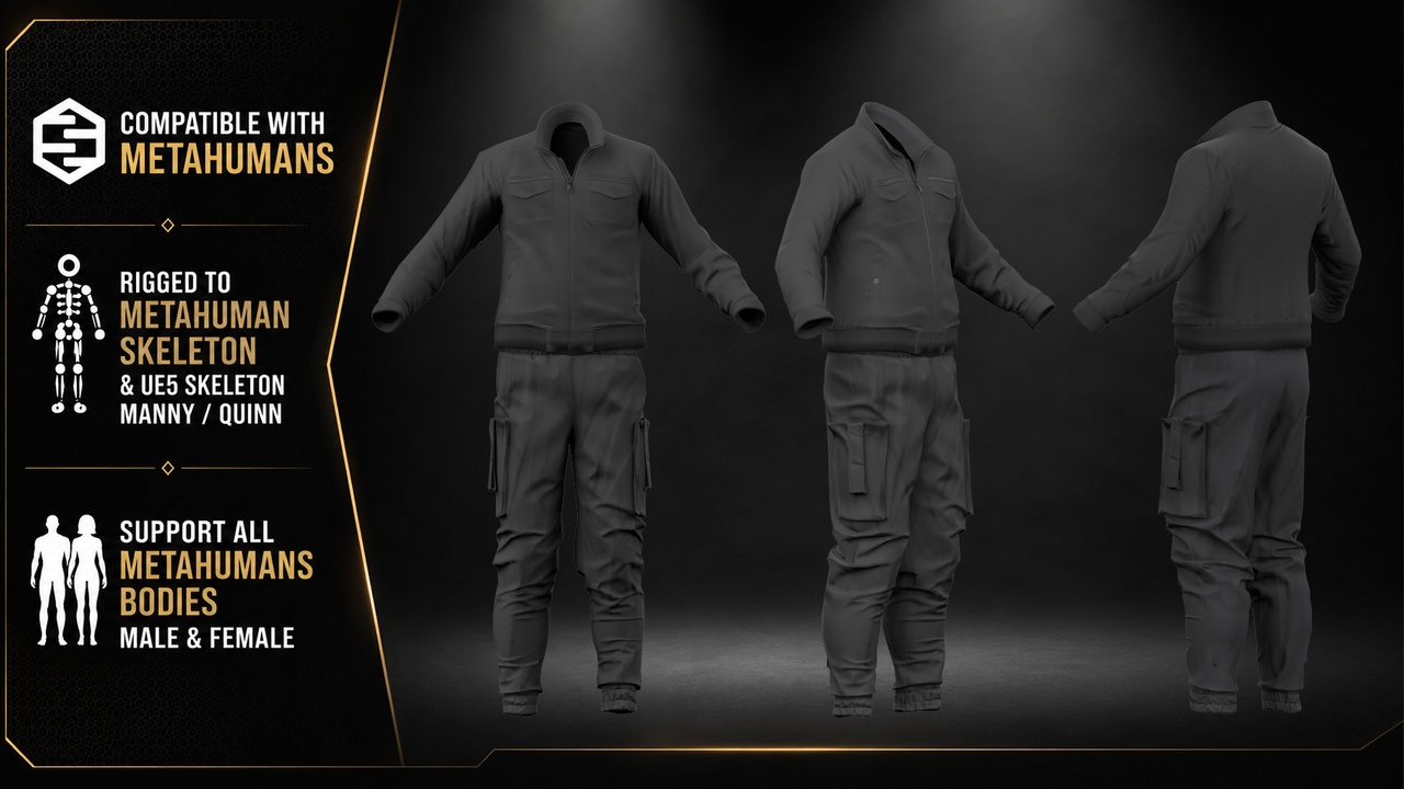Media 1 for listing Apocalypse Survivor Outfit Game Ready for Games (UE5 & Unity)