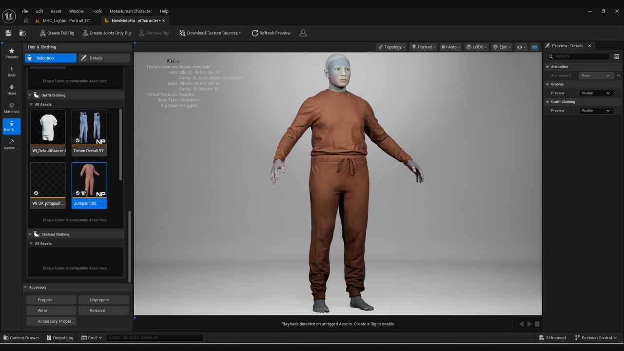 Media 1 for listing Jumpsuit for Metahuman 82 - MHPKG