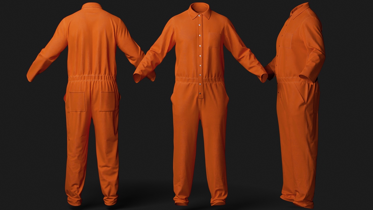 Media 1 for listing Prison Jumpsuit for MetaHuman – Parametric Wardrobe (MHPKG)