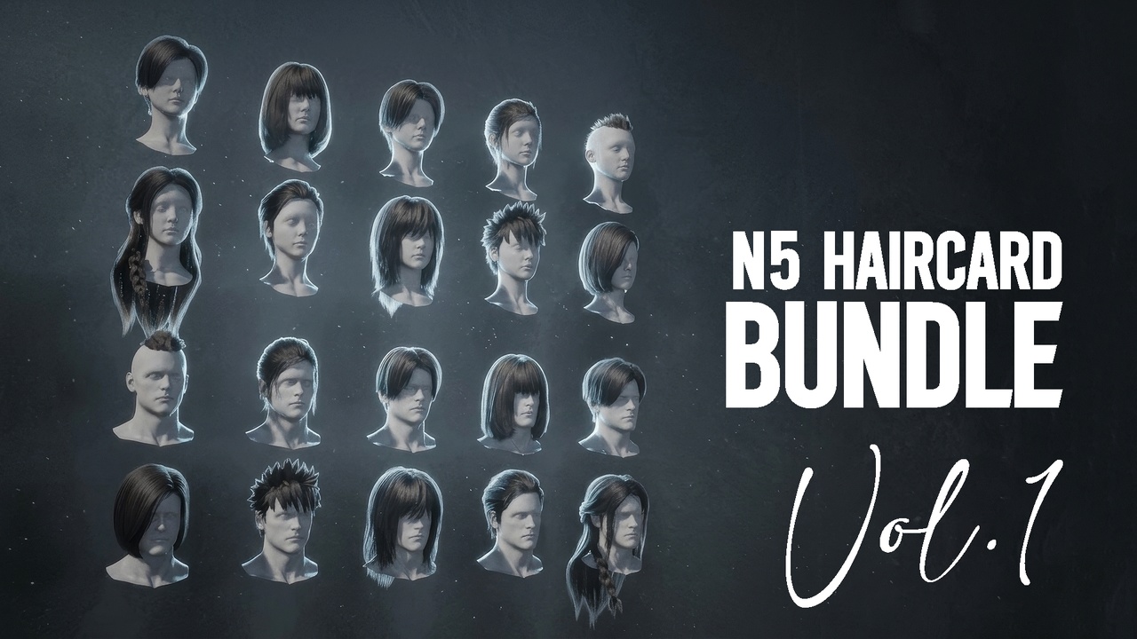 Media 1 for listing N5: Hair Card Bundle Vol.1