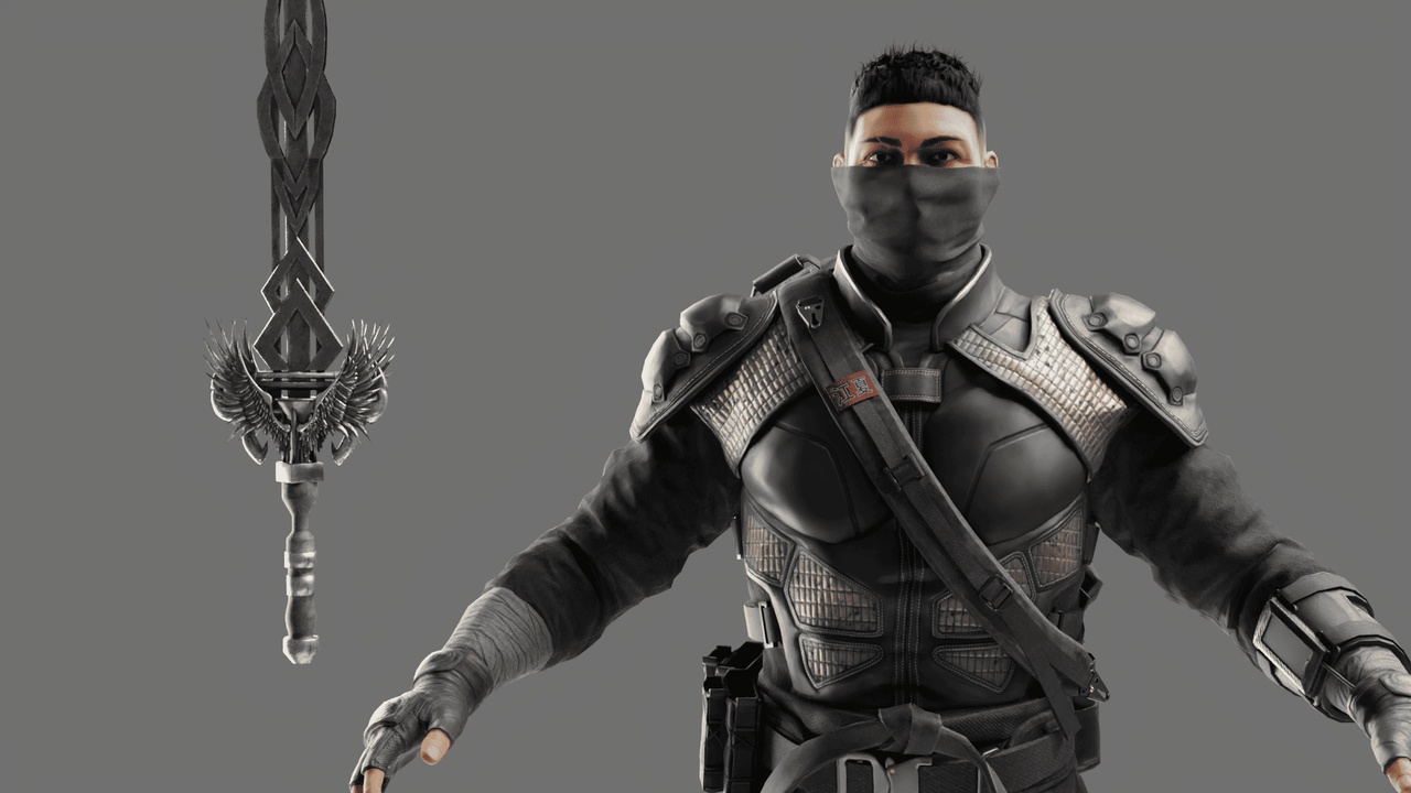 Stylized Modular Human male nija- otoy prod 제품 등록을 위한 미디어 1개