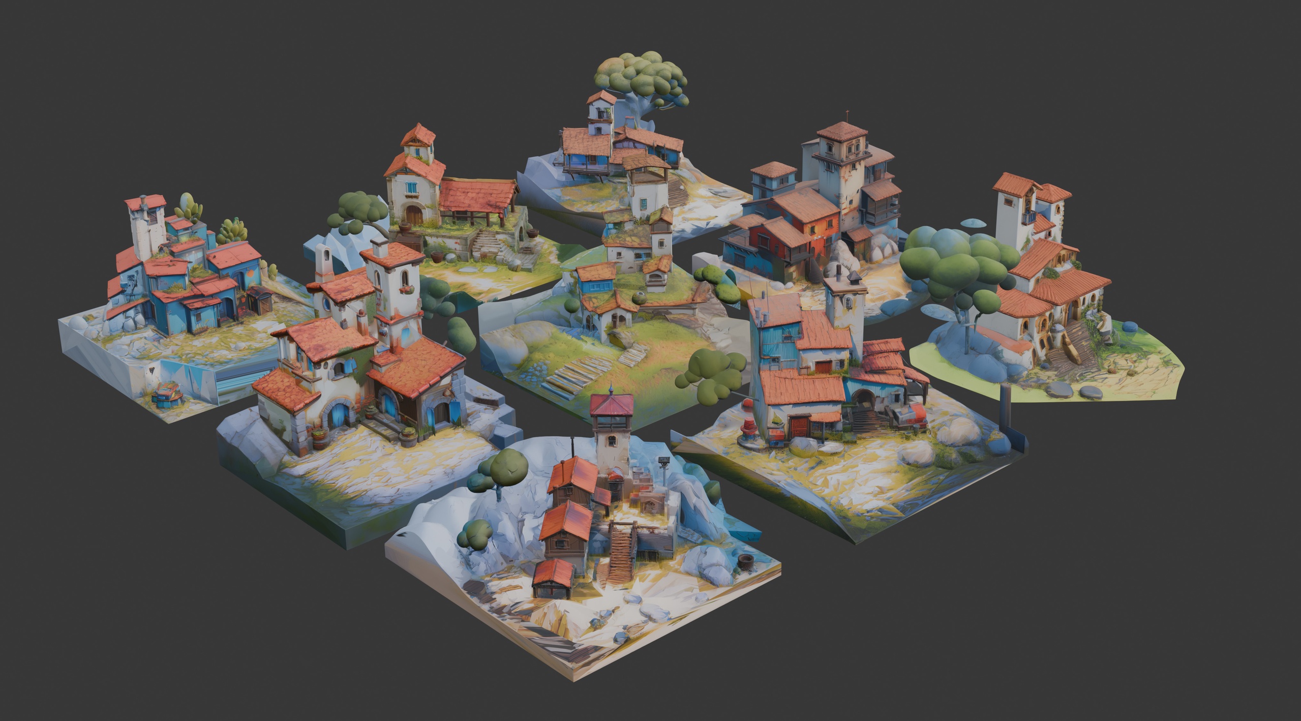 Media 1 for listing Stylized Fantasy Architecture Set
