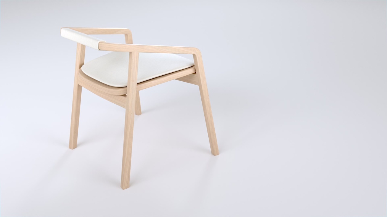 Media 1 for listing Japandi Oak Dining Armchair - 3D Model Blender FBX USD
