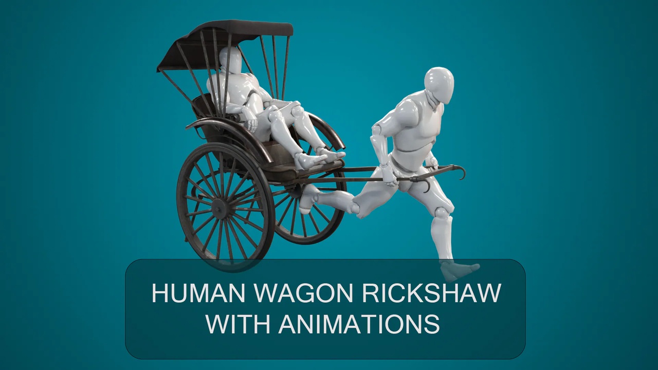 Media 1 for listing Human Wagon Rickshaw With Animations