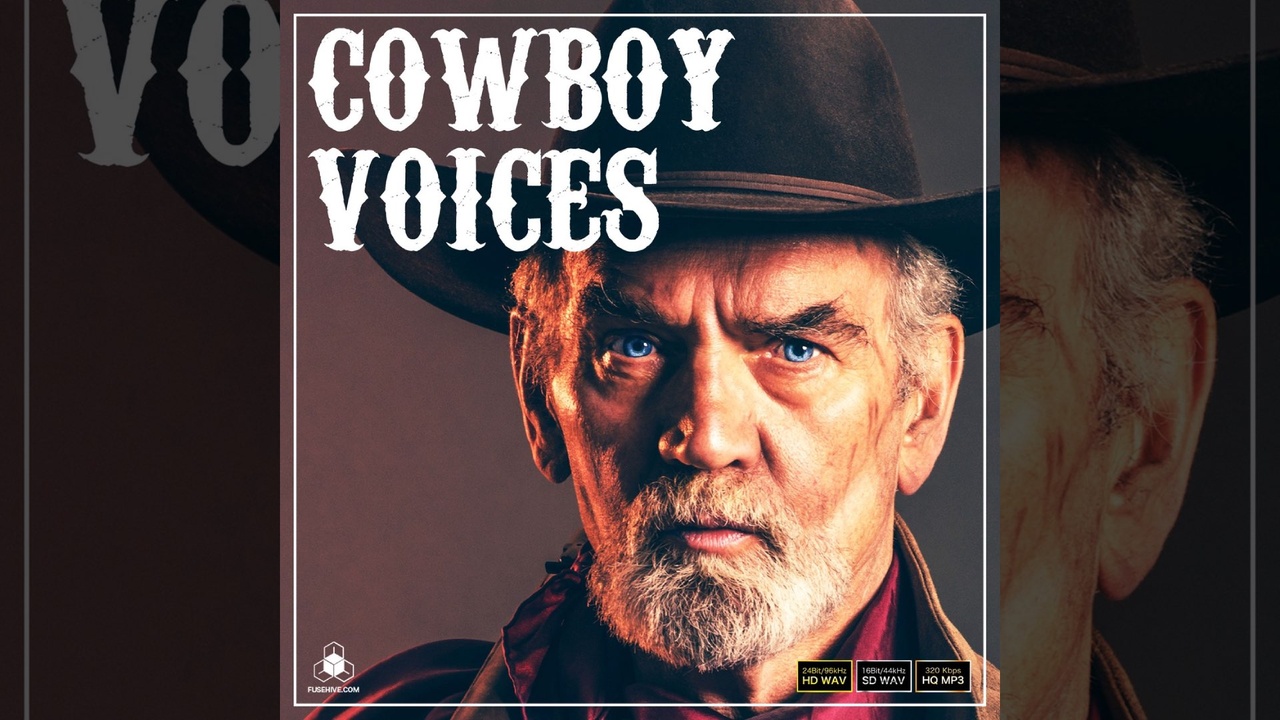 Media 1 for listing COWBOY VOICEOVERS | Wild West Vocal Words Phrases Shouts | Western MaleVoices