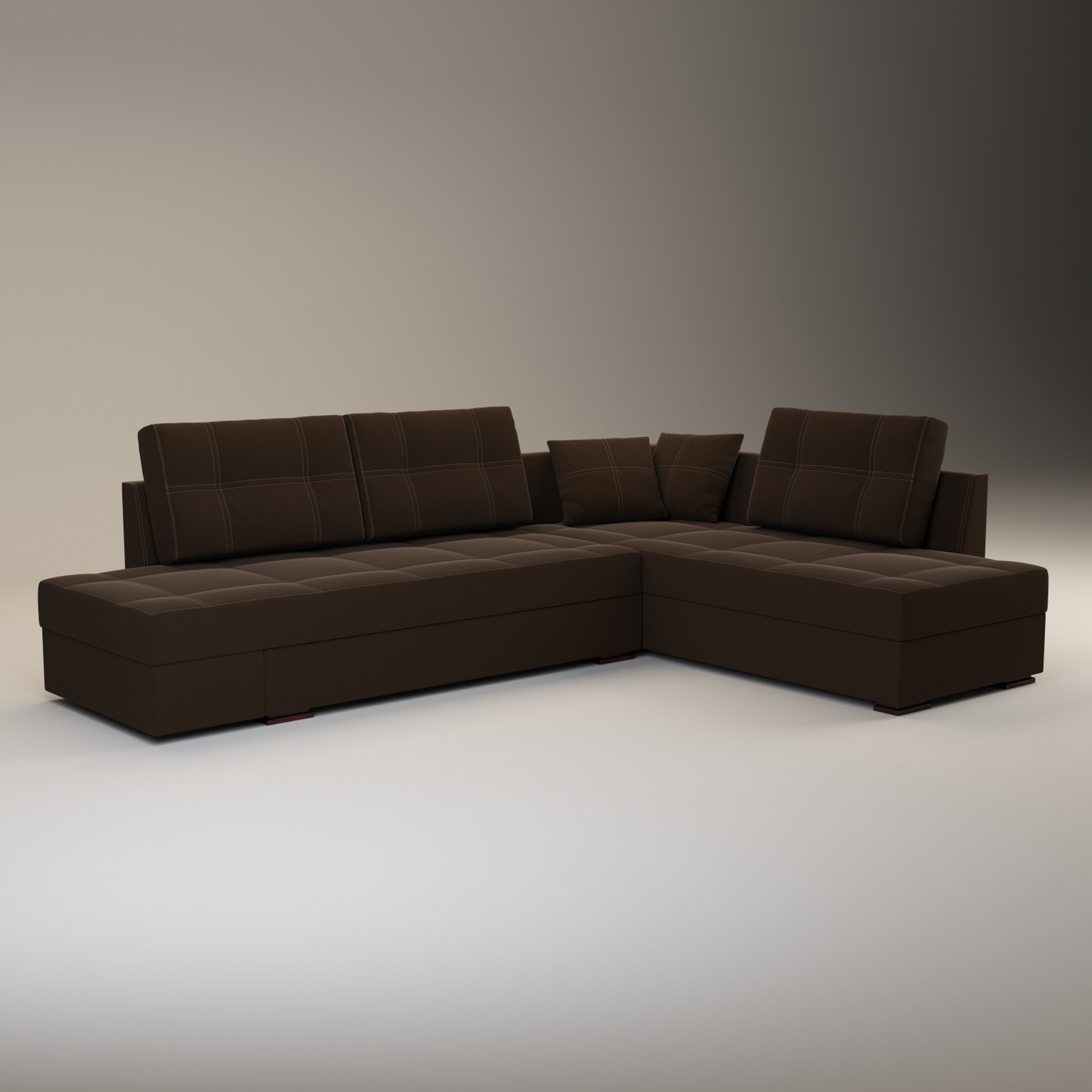 Media 1 for listing Corner Sofa Bed Sectional L Shape Sleeper Convertible Couch Side Table