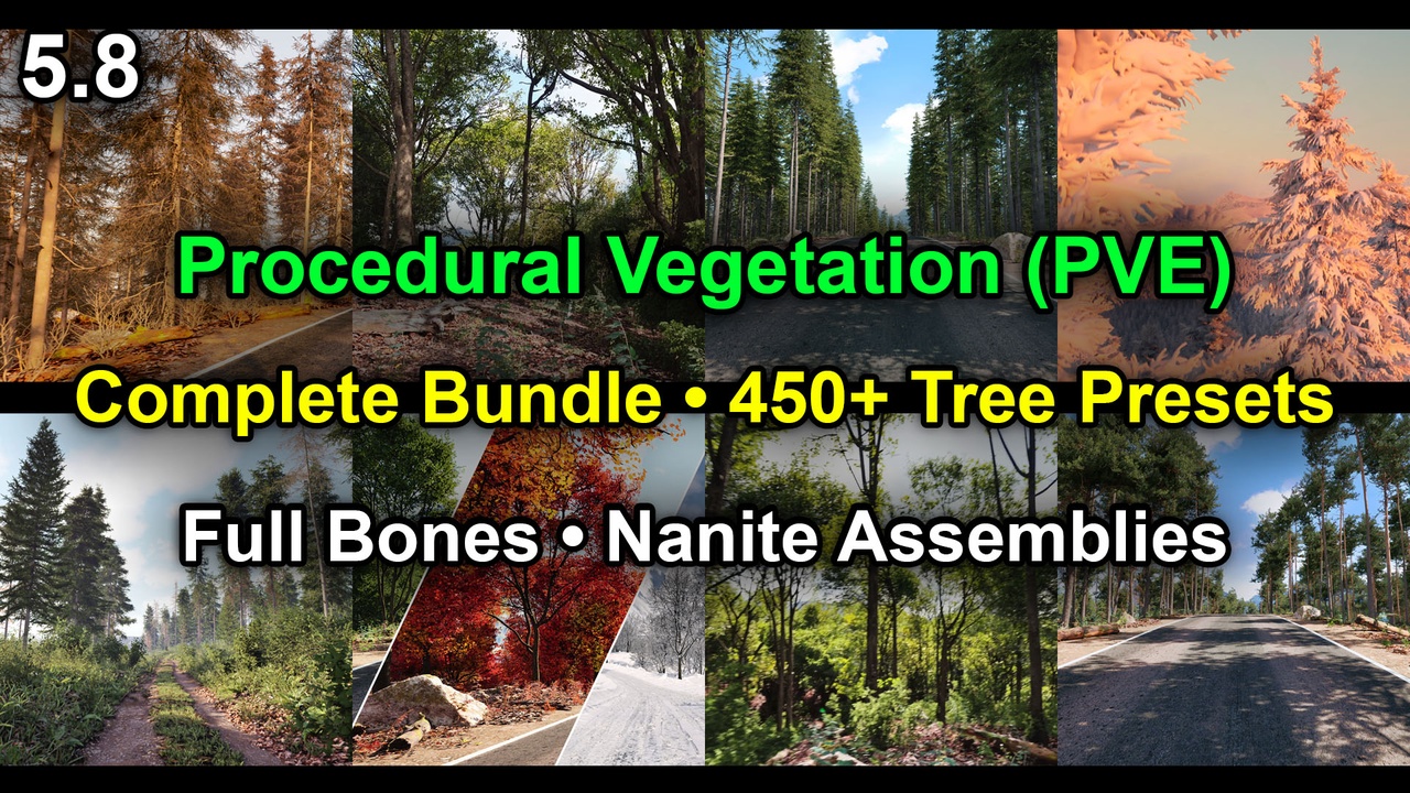 Media 1 for listing PVE Procedural Vegetation: Complete Bundle - 450+ Tree Presets