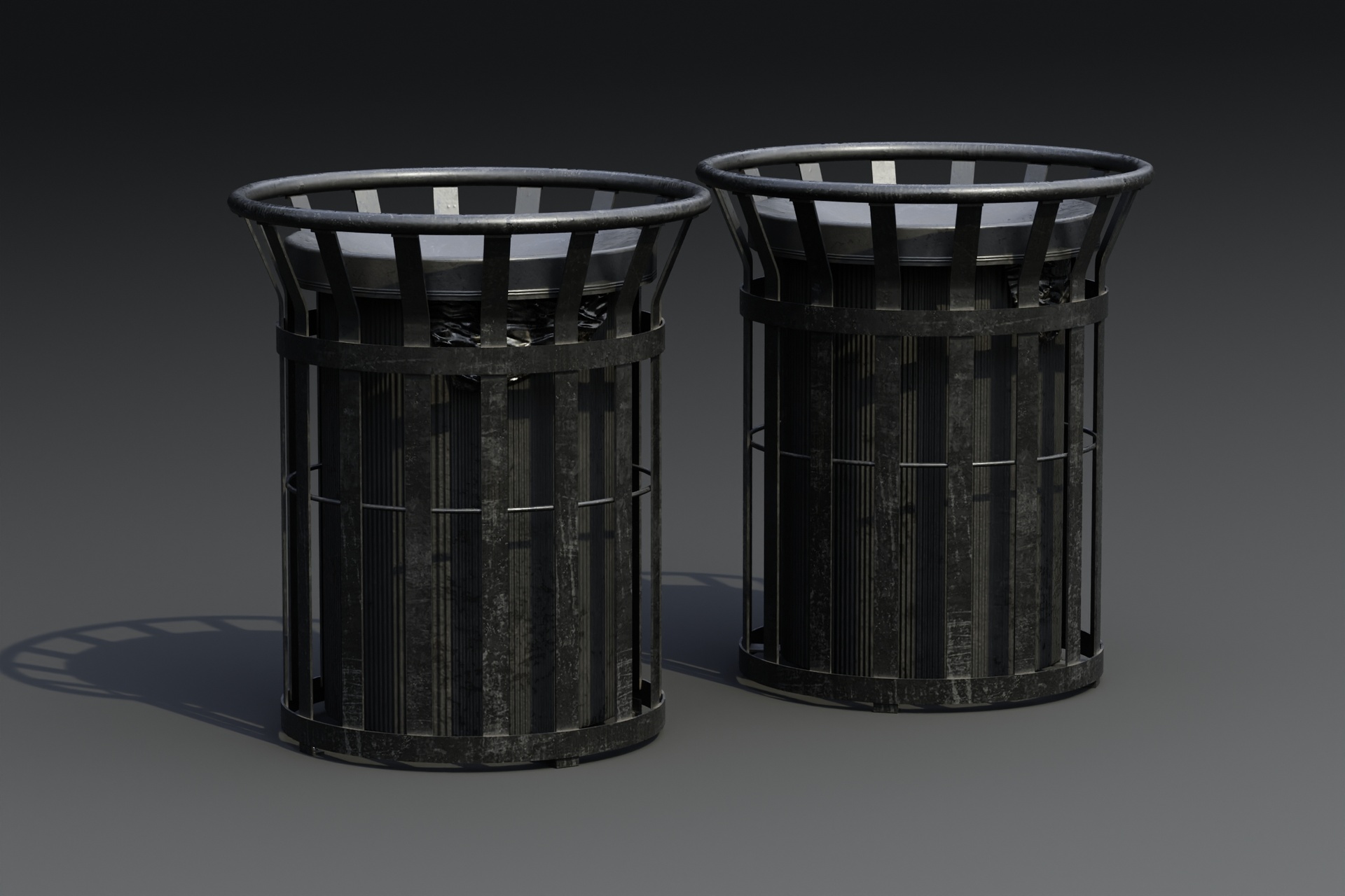 Media 1 for listing Street Trash Bin 01b Game-Ready Low-poly