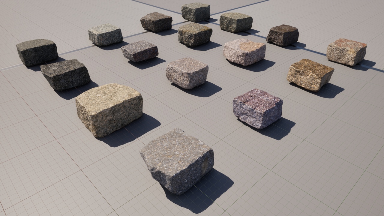 Media 1 for listing Game ready Granitic Paving Stones - 15 pack* - Advanced photogrammetry workflow