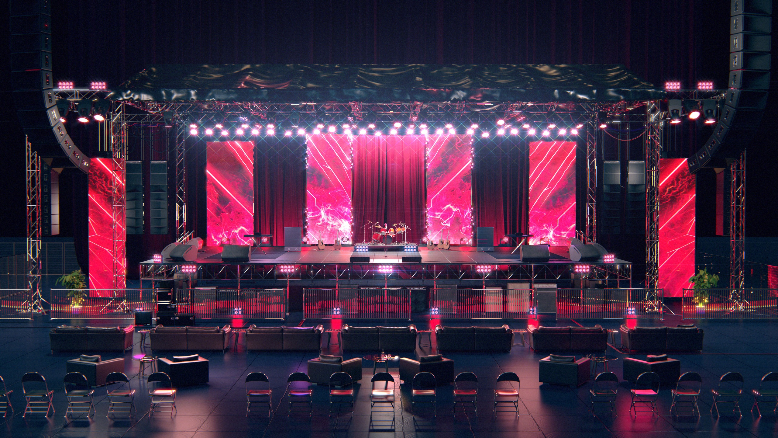 Media 1 for listing Concert Arena Stage - Modular 3d Environment Kit (with Drum Guitar Synthesizer)