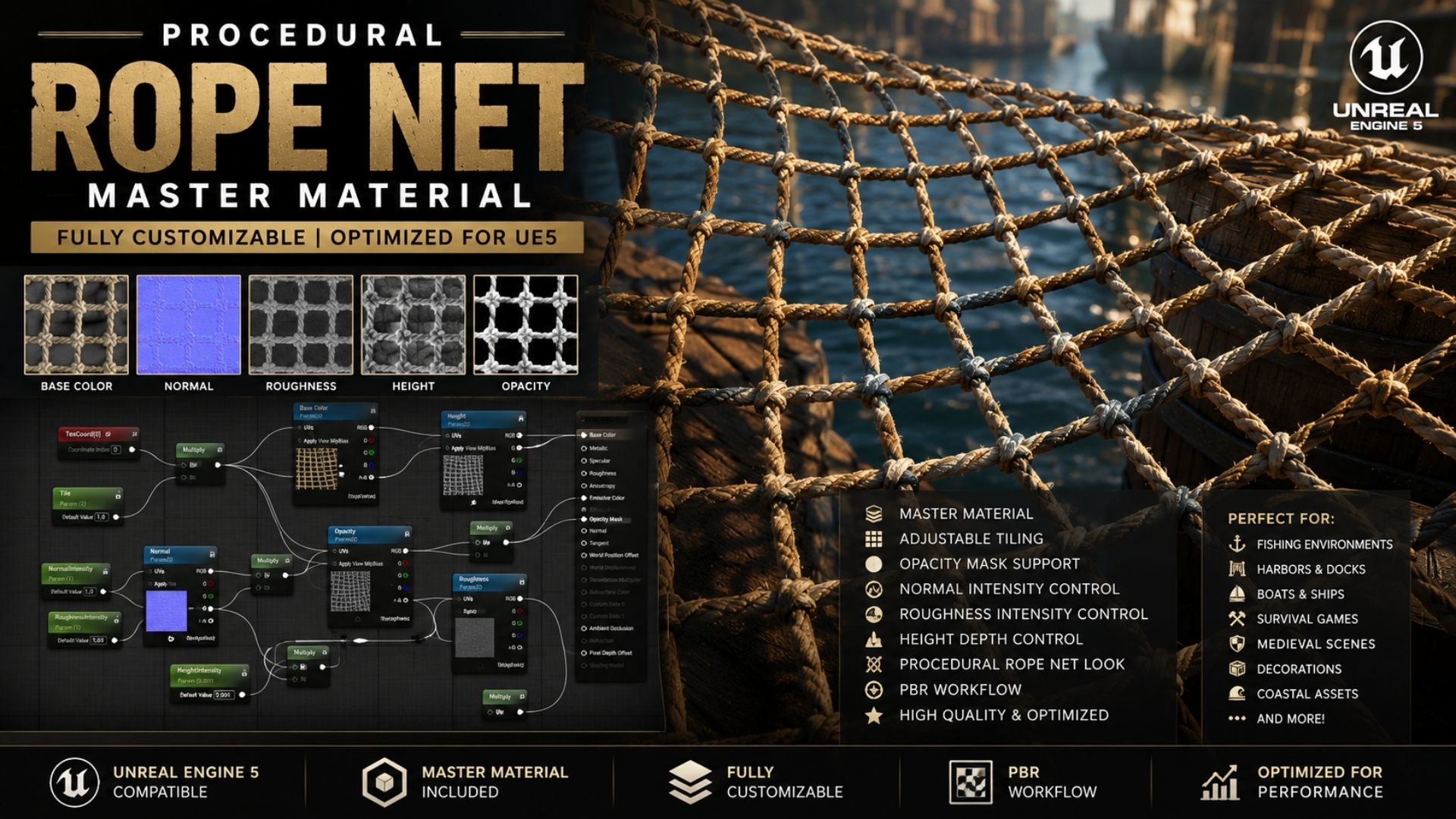 Procedural Rope Net Master Material | Fab