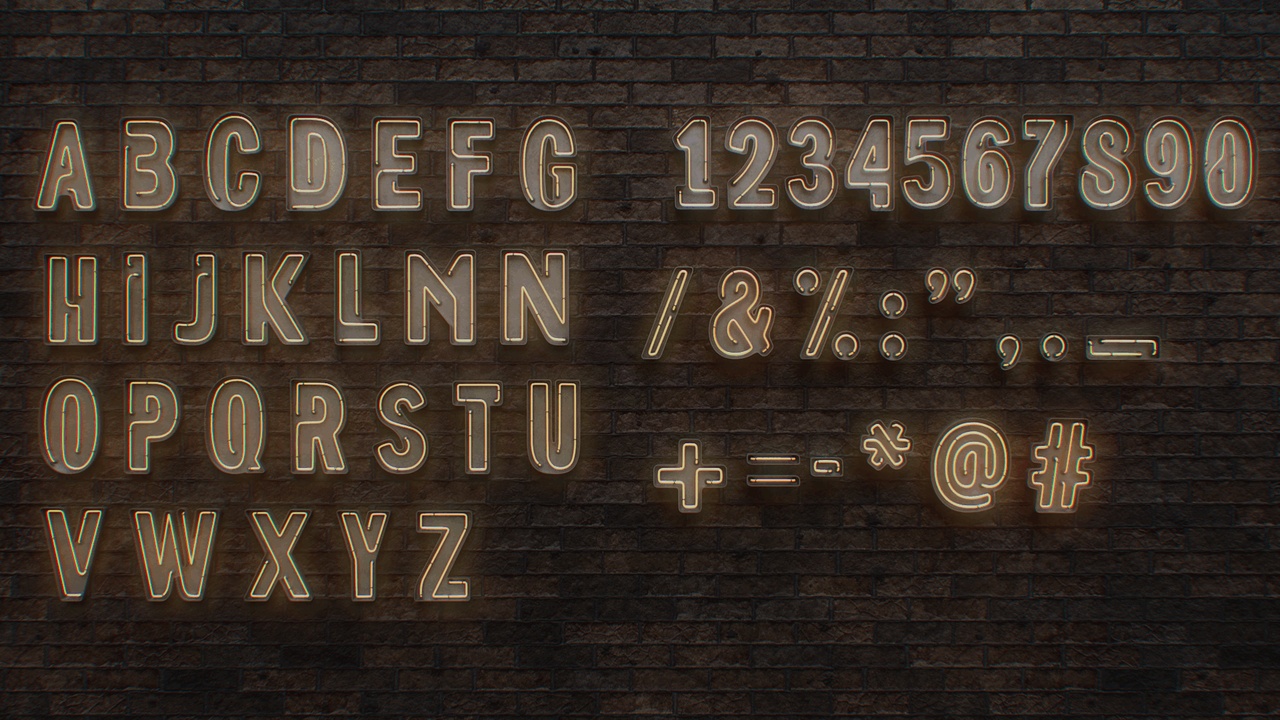 Media 1 for listing Neon Letters Digits Symbols Signage Pack