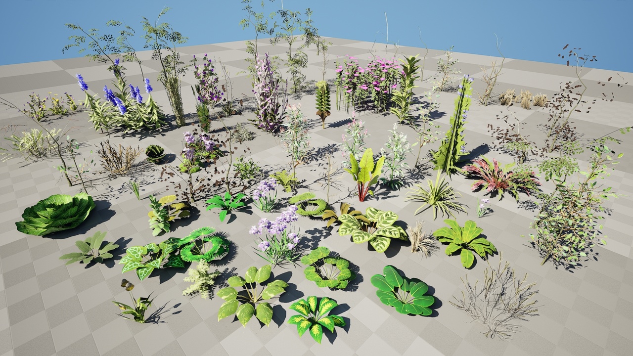 Media 1 for listing Low-Poly Nature Plant Asset Pack for Game Environments