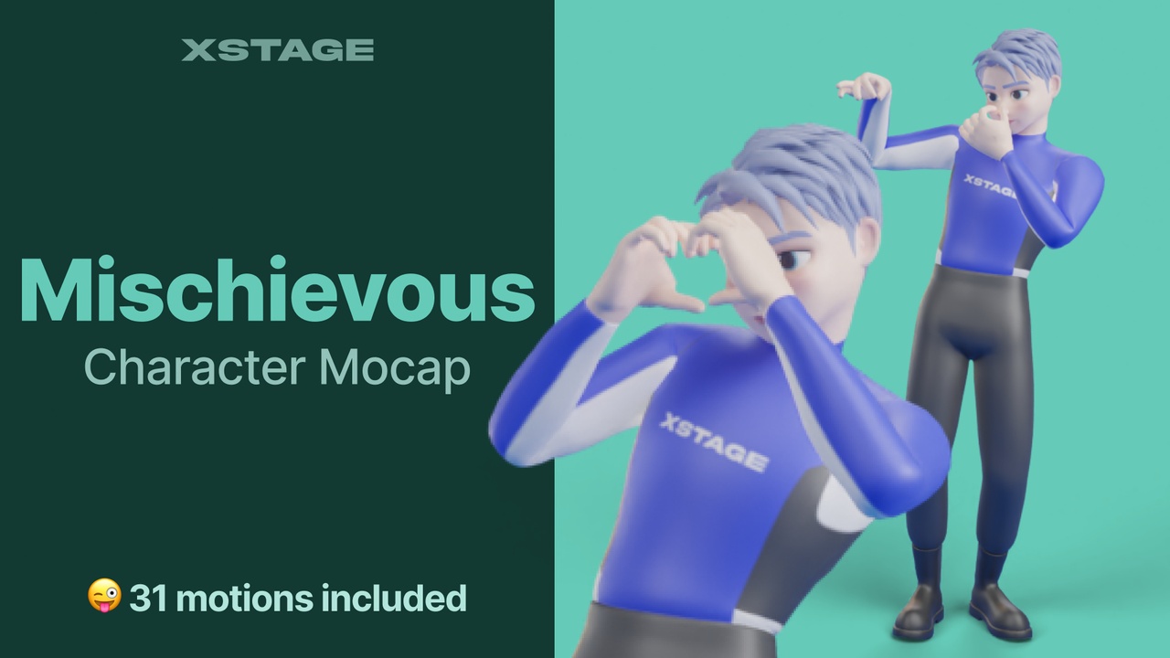 Media 1 for listing Mischievous | Character Mocap Pack