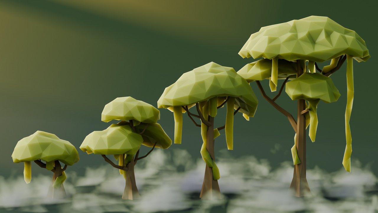 Multimedia 1 para anuncio Low Poly Swamp Trees
