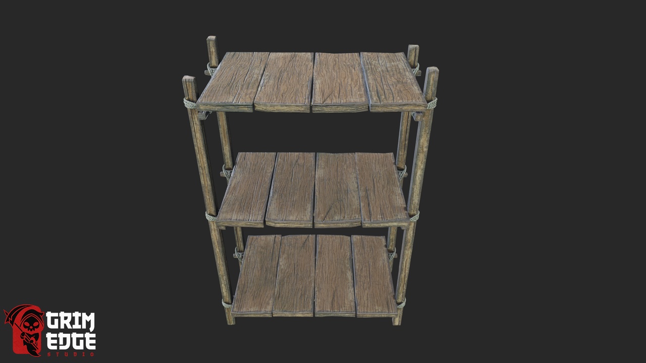 Media 1 for listing Medieval Food Stall Wooden Shelf